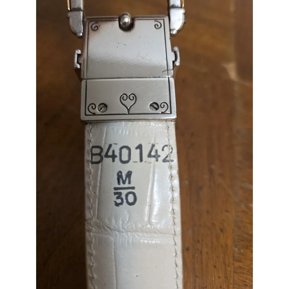 Brighton Reversible Belt Conchos Beige Tan Camel Size Medium 30 B40142
